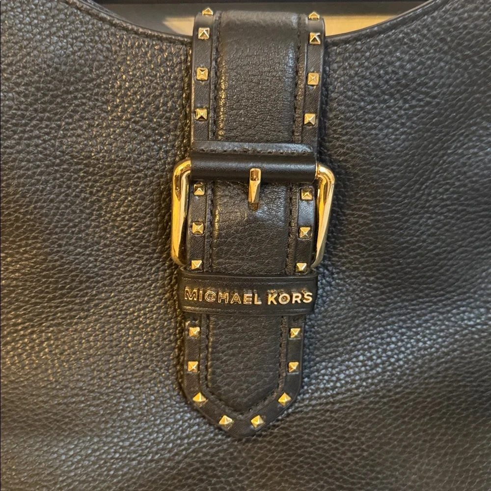 Michael Kors Black Pebbled Leather Hobo Bag - Picture 2 of 3